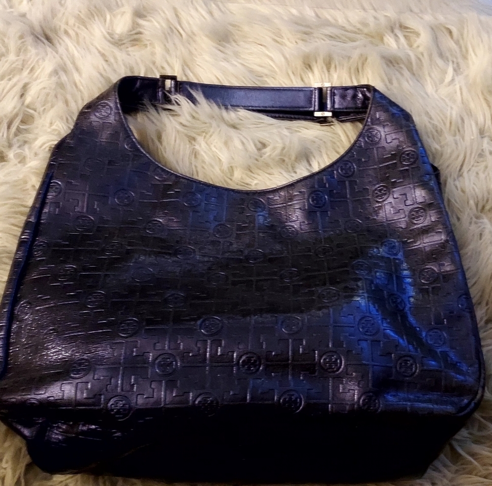 Tory Burch Embossed Hobo Leather handbag Blue